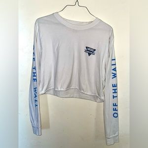 Vans Off The Wall Shirt Cutoff Long Sleeve White Medium